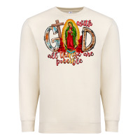 Sandshell With God All Things Are Possible Premium Sweatshirt - RacoonDesign