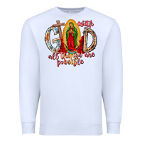 White With God All Things Are Possible Premium Sweatshirt - RacoonDesign