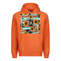 Carrot serape cowhide sunflowers seamless pattern 12inch Premium Hoodie - Jasminsmagicworld