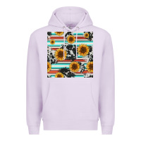 Lilac serape cowhide sunflowers seamless pattern 12inch Premium Hoodie - Jasminsmagicworld