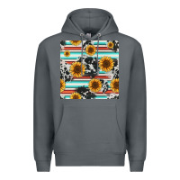 Rock serape cowhide sunflowers seamless pattern 12inch Premium Hoodie - Jasminsmagicworld