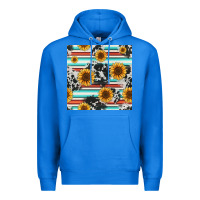 True Royal serape cowhide sunflowers seamless pattern 12inch Premium Hoodie - Jasminsmagicworld