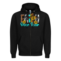 Black faith over fear Zipper Hoodie - texasbilliewilder
