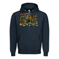 Navy gone hunting western Zipper Hoodie - texasbilliewilder
