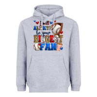 Heather Grey i will always be your biggest fan baseball Heavyweight Hoodie - Zillion Design Studio