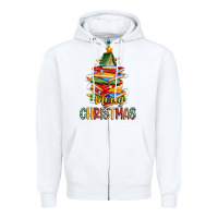 White book christmas tree merry christmas Zipper Hoodie - Zillion Design Studio