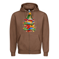 Chestnut book christmas tree Zipper Hoodie - Zillion Design Studio