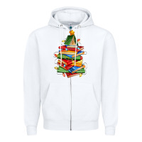 White book christmas tree Zipper Hoodie - Zillion Design Studio
