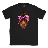 Black sorority colors purple carol afro messy bun woman Classic Tee - texasbilliewilder