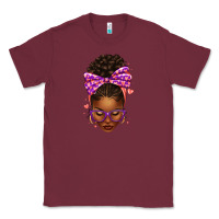 Burgundy sorority colors purple carol afro messy bun woman Classic Tee - texasbilliewilder
