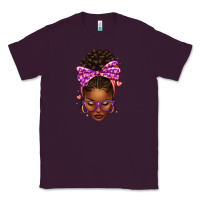 Sorority Colors Purple Carol Afro Messy Bun Woman Classic Tee | Teevron