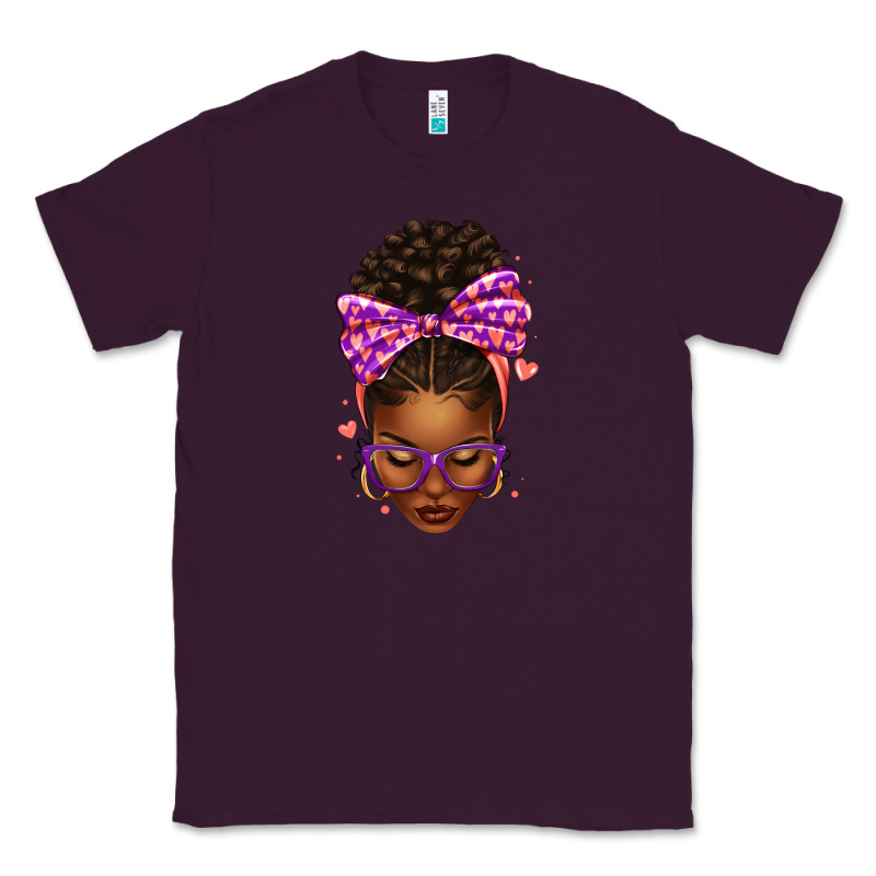 Sorority Colors Purple Carol Afro Messy Bun Woman Classic Tee by texasbilliewilder | Teevron