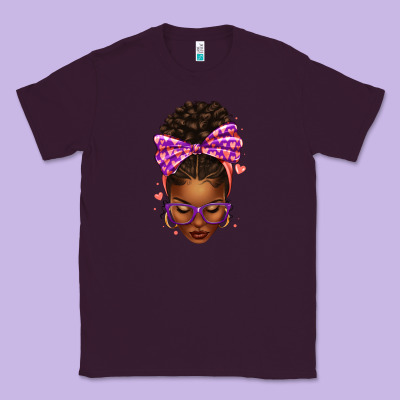 Sorority Colors Purple Carol Afro Messy Bun Woman Classic Tee Designed By Texasbilliewilder