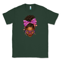 Sports Green sorority colors purple carol afro messy bun woman Classic Tee - texasbilliewilder
