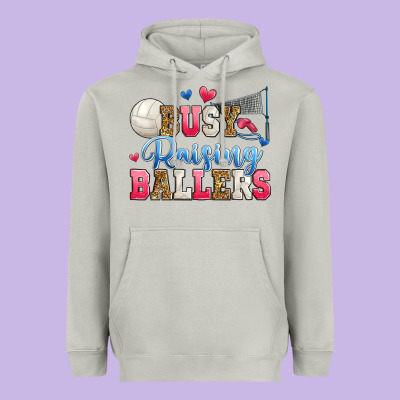 Busy Raising Ballers Volleyball Heavyweight Hoodie Designed By Zillion Design Studio