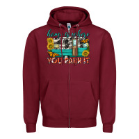 Burgundy home is where  you park it Zipper Hoodie - texasbilliewilder