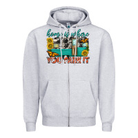 Heather Grey home is where  you park it Zipper Hoodie - texasbilliewilder