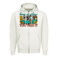 Oatmeal Heather home is where  you park it Zipper Hoodie - texasbilliewilder
