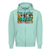Seafoam home is where  you park it Zipper Hoodie - texasbilliewilder