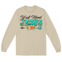 Y'all Need Jesus Arrow Lily Flowers Long Sleeve Tee | Teevron