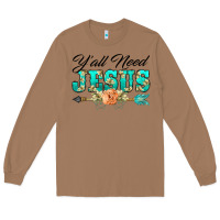 Toasted Coconut y'all need jesus arrow lily flowers Long Sleeve Tee - BarkalooDesign