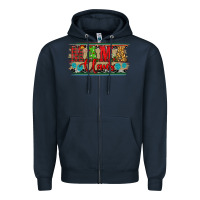 Navy Western Christmas Mama Claus Zipper Hoodie - RanaPortraitStore