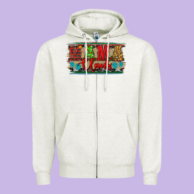 Zipper Hoodie Western Christmas Mama Claus