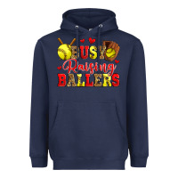 Navy busy raising ballers softball Heavyweight Hoodie - Zillion Design Studio