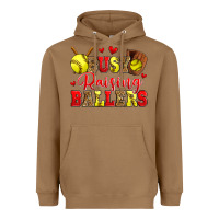Toasted Coconut busy raising ballers softball Heavyweight Hoodie - Zillion Design Studio