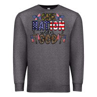 Charcoal Heather one nation under god Premium Sweatshirt - CowhideDigitalArt