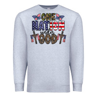 Heather Grey one nation under god Premium Sweatshirt - CowhideDigitalArt