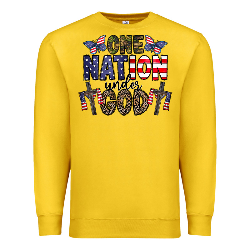 One Nation Under God Premium Sweatshirt by CowhideDigitalArt | Teevron