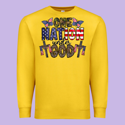 One Nation Under God Premium Sweatshirt Designed By Cowhidedigitalart