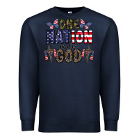 Navy one nation under god Premium Sweatshirt - CowhideDigitalArt