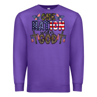 Purple one nation under god Premium Sweatshirt - CowhideDigitalArt