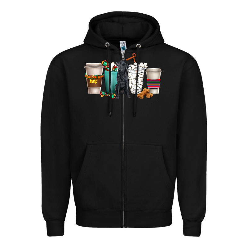 Labrador Retriever Dog Coffee Cups Zipper Hoodie by texasbilliewilder | Teevron