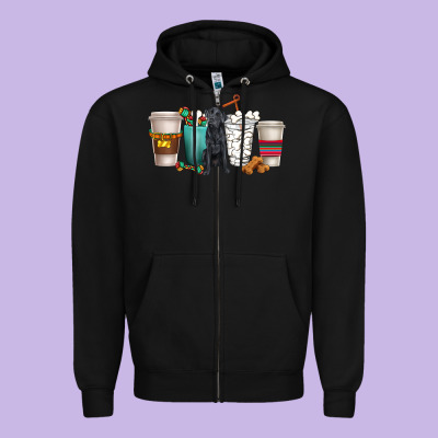 Zipper Hoodie labrador retriever dog coffee cups