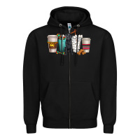 Black labrador retriever dog coffee cups Zipper Hoodie - texasbilliewilder