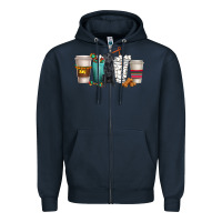 Navy labrador retriever dog coffee cups Zipper Hoodie - texasbilliewilder