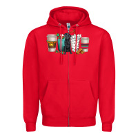 Red labrador retriever dog coffee cups Zipper Hoodie - texasbilliewilder