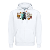White labrador retriever dog coffee cups Zipper Hoodie - texasbilliewilder