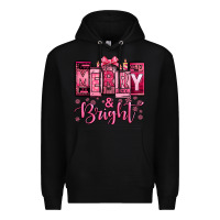 Black merry and bright pink Christmas Premium Hoodie - Jasminsmagicworld