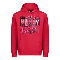 Cardinal merry and bright pink Christmas Premium Hoodie - Jasminsmagicworld