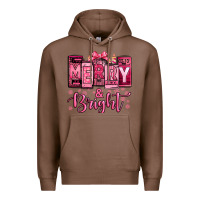 Chestnut merry and bright pink Christmas Premium Hoodie - Jasminsmagicworld