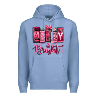 Colony Blue merry and bright pink Christmas Premium Hoodie - Jasminsmagicworld