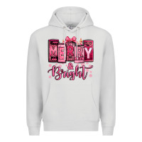Dove Grey merry and bright pink Christmas Premium Hoodie - Jasminsmagicworld