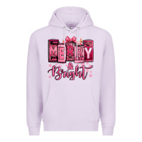 Lilac merry and bright pink Christmas Premium Hoodie - Jasminsmagicworld
