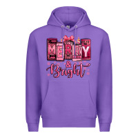Purple merry and bright pink Christmas Premium Hoodie - Jasminsmagicworld