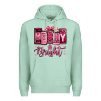 Seafoam merry and bright pink Christmas Premium Hoodie - Jasminsmagicworld