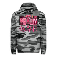 Slate Camo merry and bright pink Christmas Premium Hoodie - Jasminsmagicworld